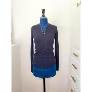 American Apparel Long Sleeve Henley Top XS